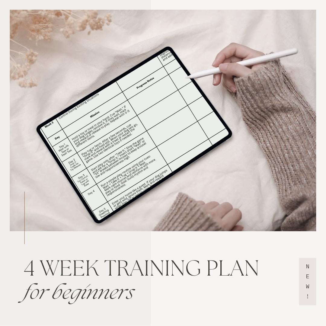 Dog Training Plan PDF: 4-Week Impulse Control Program + Bonuses (Printable Tracker Included