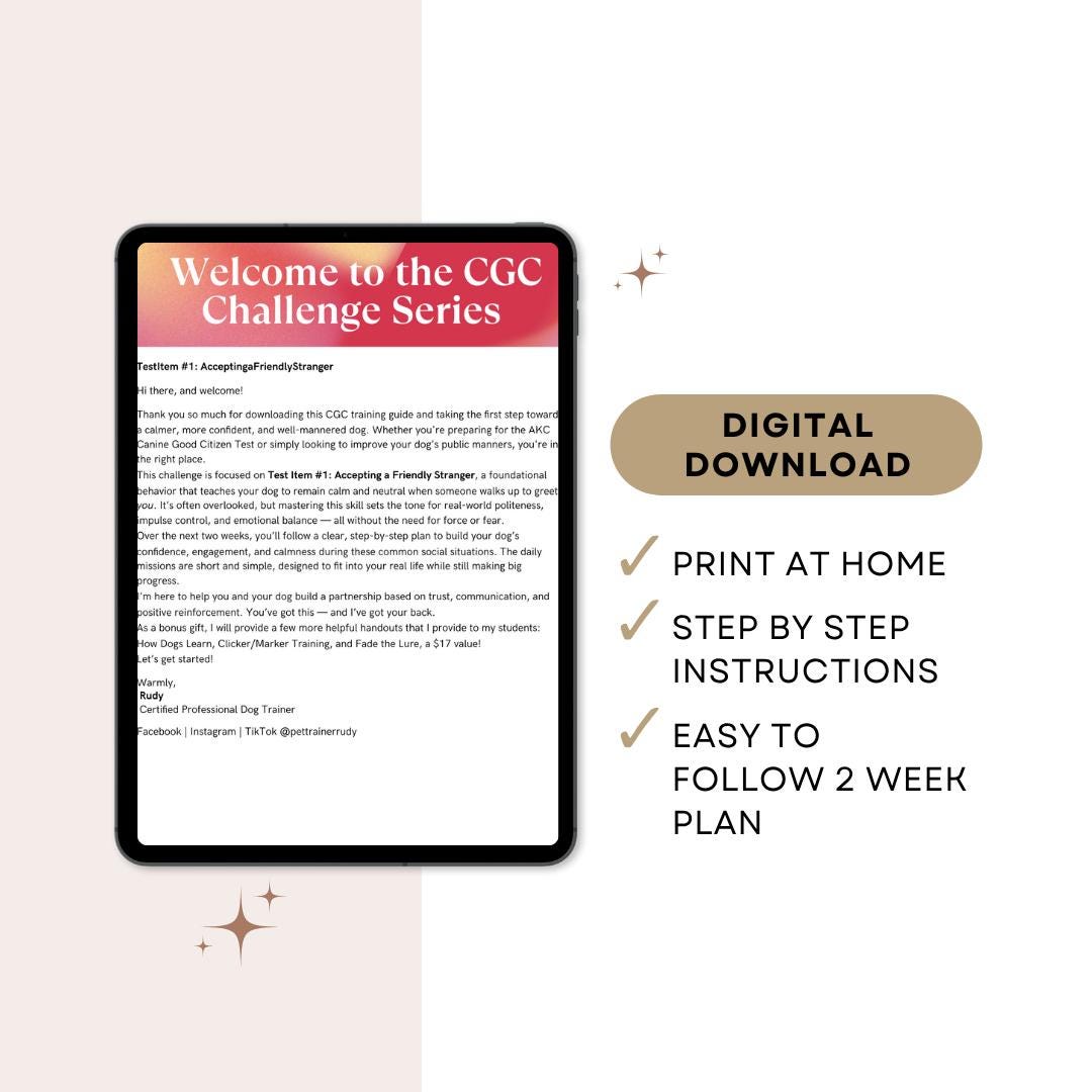 AKC CGC Challenge: Accepting a Friendly Stranger | 2-Week Dog Training Plan (Digital Download)
